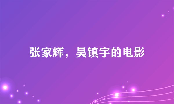张家辉，吴镇宇的电影