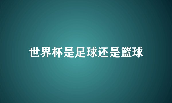 世界杯是足球还是篮球