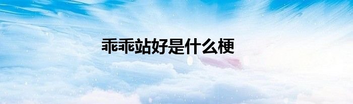 乖乖站好是什么梗