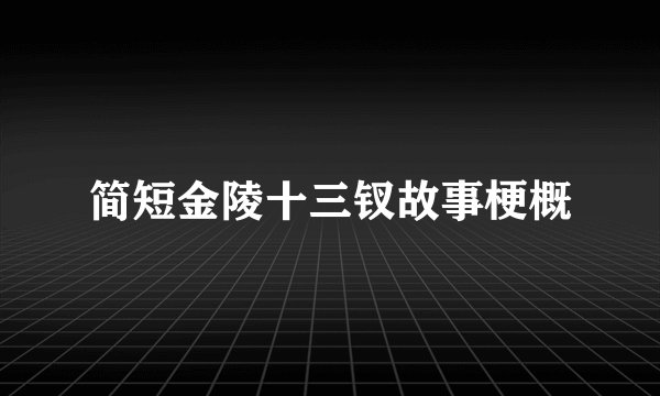 简短金陵十三钗故事梗概