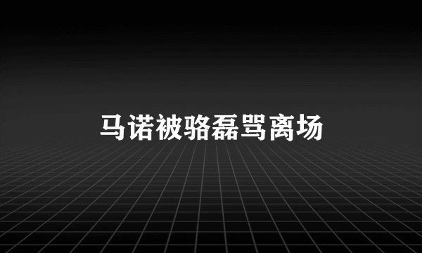 马诺被骆磊骂离场