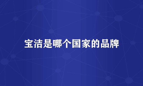 宝洁是哪个国家的品牌