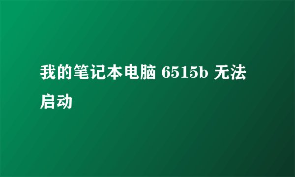 我的笔记本电脑 6515b 无法启动