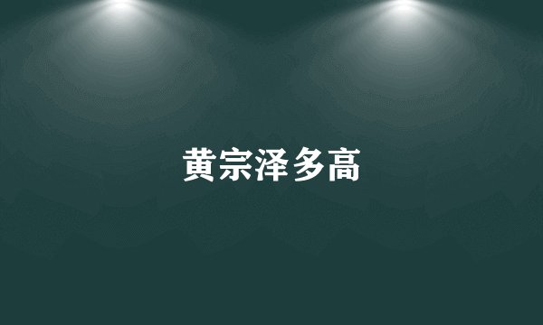 黄宗泽多高