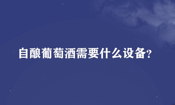 自酿葡萄酒需要什么设备？