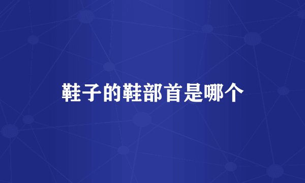 鞋子的鞋部首是哪个