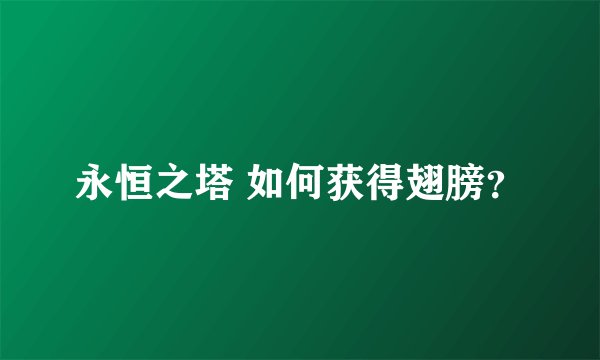 永恒之塔 如何获得翅膀？