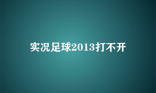 实况足球2013打不开