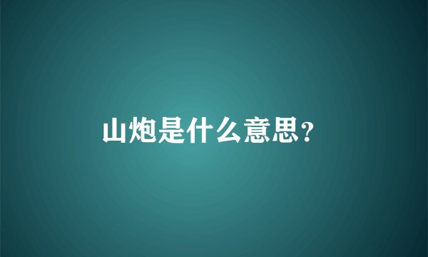山炮是什么意思？