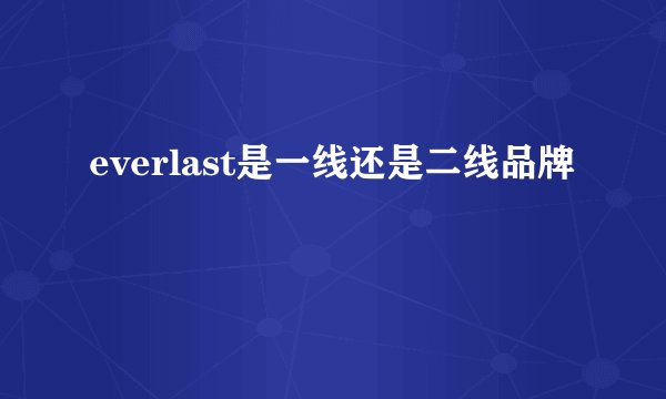 everlast是一线还是二线品牌