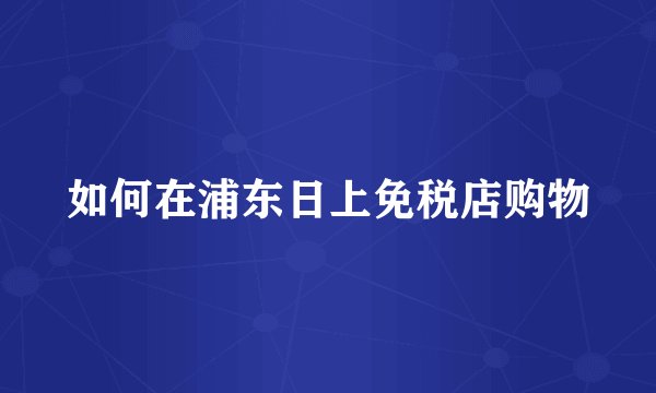 如何在浦东日上免税店购物