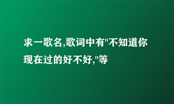 求一歌名,歌词中有