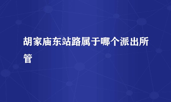 胡家庙东站路属于哪个派出所管