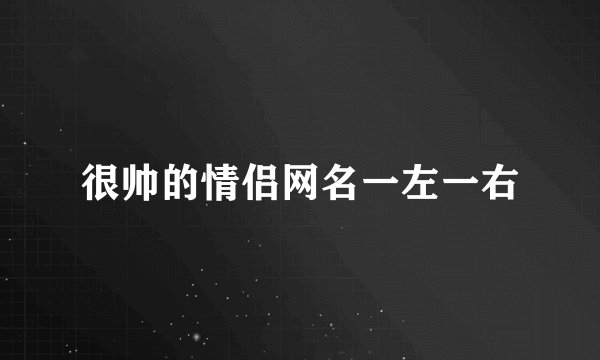 很帅的情侣网名一左一右