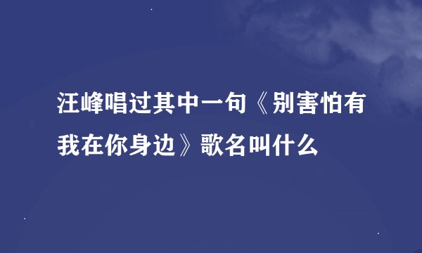 汪峰唱过其中一句《别害怕有我在你身边》歌名叫什么