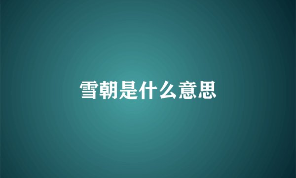雪朝是什么意思