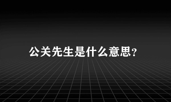公关先生是什么意思？