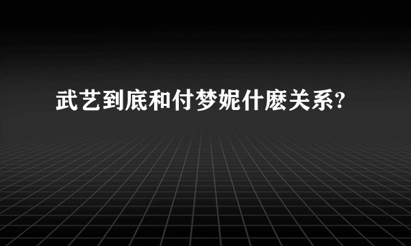 武艺到底和付梦妮什麽关系?