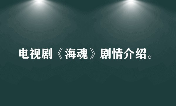 电视剧《海魂》剧情介绍。