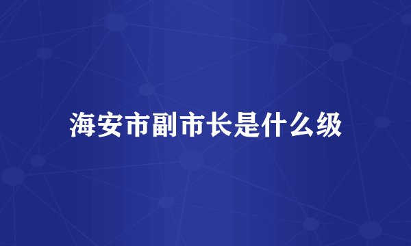 海安市副市长是什么级