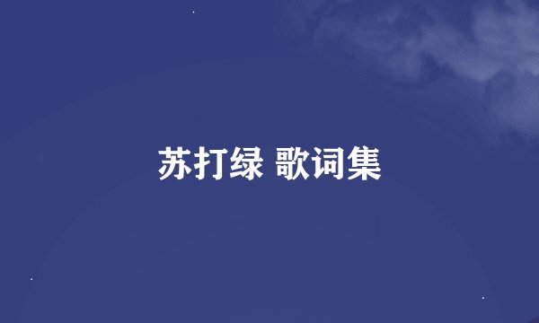苏打绿 歌词集