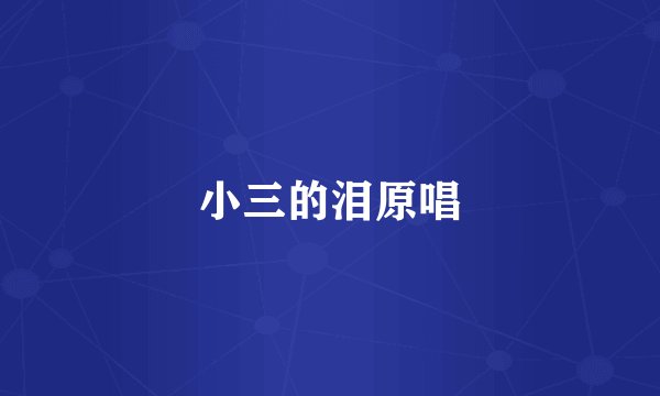 小三的泪原唱