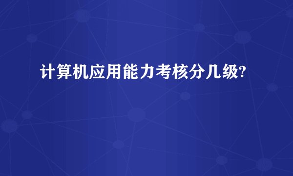 计算机应用能力考核分几级?