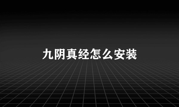 九阴真经怎么安装