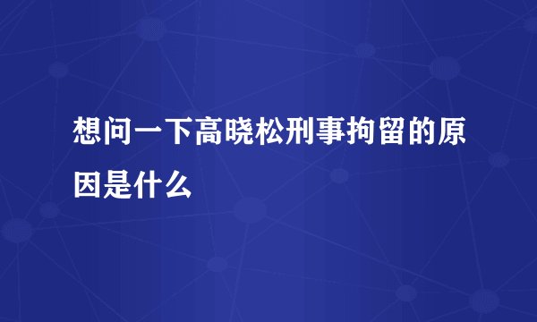 想问一下高晓松刑事拘留的原因是什么