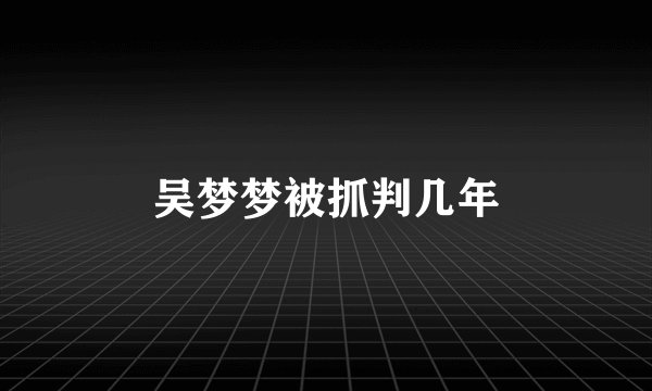 吴梦梦被抓判几年