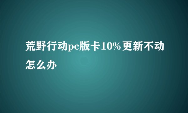 荒野行动pc版卡10%更新不动怎么办