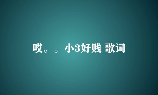 哎。。小3好贱 歌词