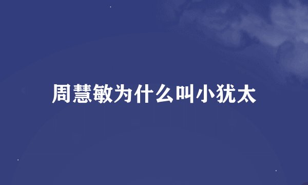周慧敏为什么叫小犹太