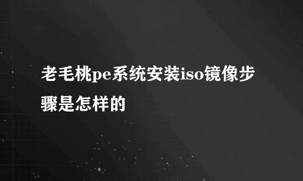 老毛桃pe系统安装iso镜像步骤是怎样的
