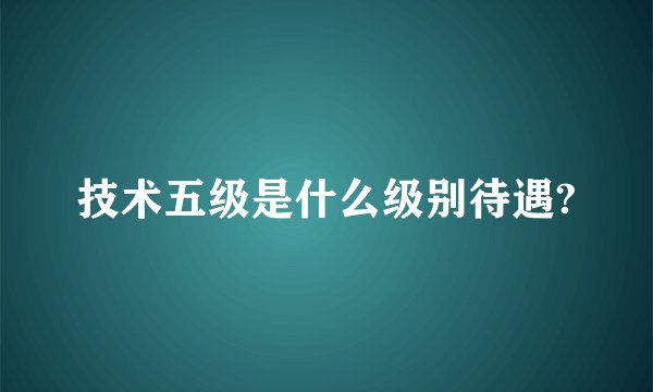 技术五级是什么级别待遇?