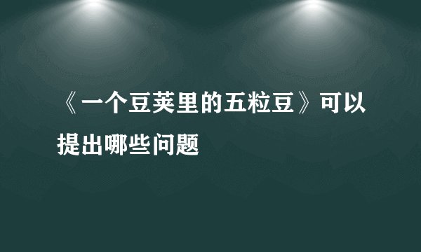 《一个豆荚里的五粒豆》可以提出哪些问题