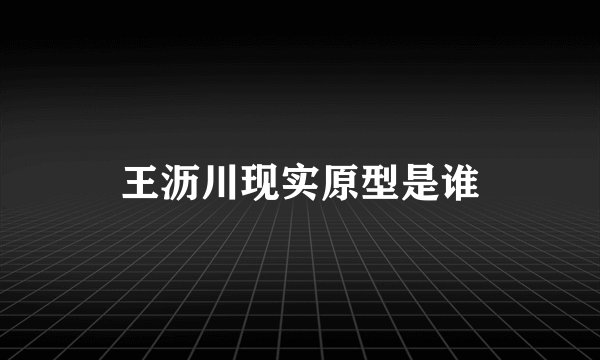 王沥川现实原型是谁