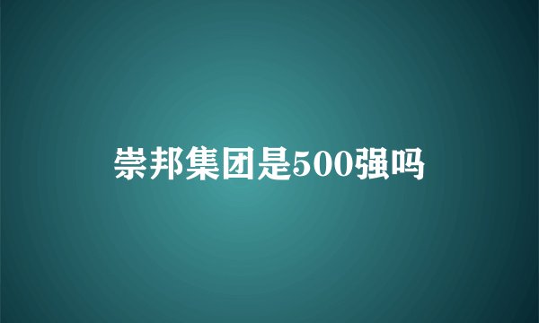 崇邦集团是500强吗