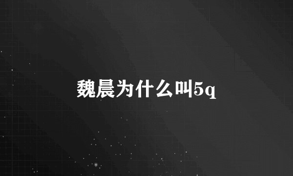 魏晨为什么叫5q