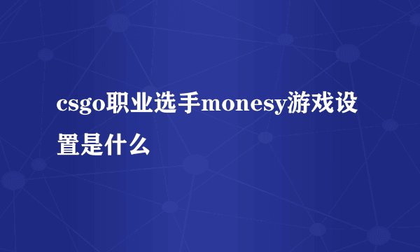 csgo职业选手monesy游戏设置是什么