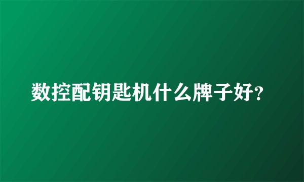 数控配钥匙机什么牌子好？