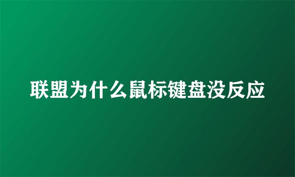 联盟为什么鼠标键盘没反应