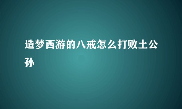 造梦西游的八戒怎么打败土公孙