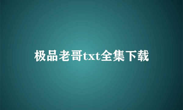 极品老哥txt全集下载