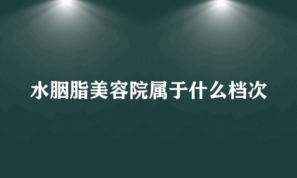 水胭脂美容院属于什么档次