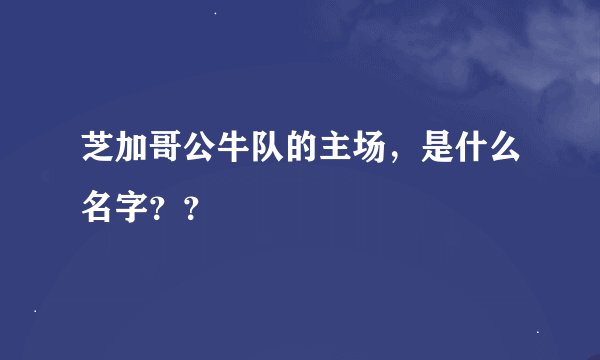 芝加哥公牛队的主场，是什么名字？？