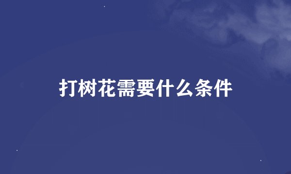 打树花需要什么条件