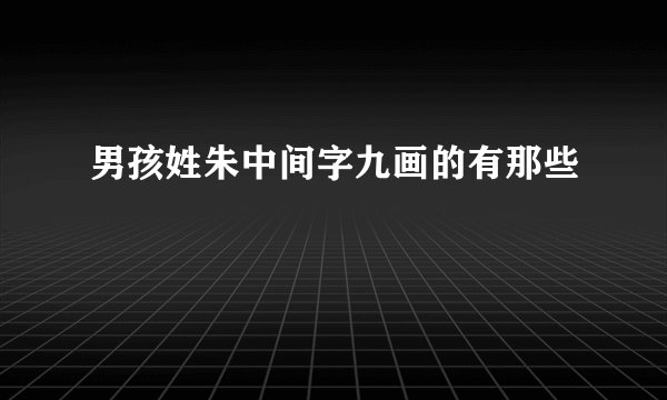 男孩姓朱中间字九画的有那些