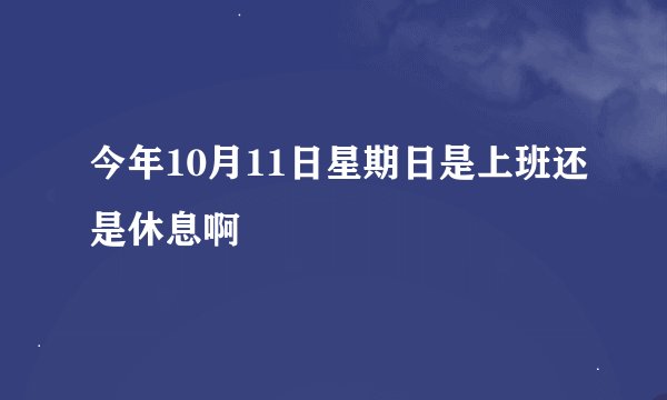 今年10月11日星期日是上班还是休息啊