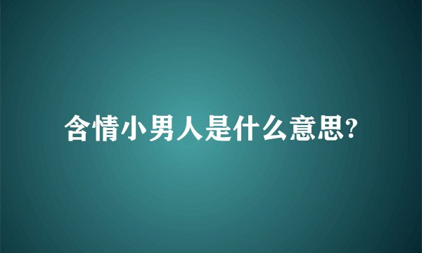 含情小男人是什么意思?
